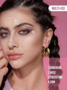 Misslyn Milk Shake Highlighter, Highlighter Powder Palette Makeup, Long Wear Brightening, Makeup Shimmer Illuminate Cosmetic, Champagne Gold & Silver Glitter Highlighter, Face Illuminator Highlighter, Shimmer, Pigment Rich & Silky Formula, Natural Glow, Y2K Makeup Party Beach Travel Holiday Camping Outdoors Present Rose Fashion Girl New Year - #4 Vani đặc biệt - Xem 4