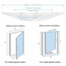 4M Portable Seal Vent Kit Sealing For Air Conditioner Window Cloth Zippers Hose - White - View 2