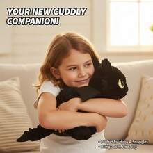 How to Train Your Dragon 坐姿驯龙师毛绒玩具 - 可爱的卡通风格毛绒动物，生动传神的眼睛，采用柔软的聚酯纤维制成，深棕色和混合色可选，是送给龙爱好者的完美生日礼物，趣味十足的龙形毛绒玩具，经久耐用，夜煞无牙白龙儿童毛绒玩具装饰 - 彩色 - 查看 4