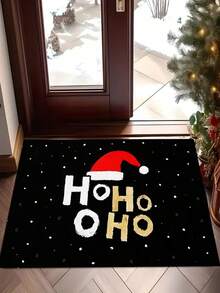 1pc Flannel Welcome Home Rug - Black With White Cursive Letter & Heart Design, 100% Polyester Blanket, Indoor Doormat, Suitable For Hallway, Bedroom, Kitchen, Balcony Home Decor, Elegant Handwritten Style For Home Decor, Room Decor, Small Rug, Living Room Rug, Bedside Rug - Black and White - View 9