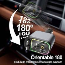Cargador para Auto con Starlight, Cargador USB C 4 en 1 de 120 Carga Rpida, Cables Retrctiles 80cm y Adaptador de Cargador de Coche, Compatible con 16 15 14 13, - B - Ver 4