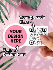 1-60pcs Customized Labels - Any Design Image & QR Code Personalized Stickers, PVC Stickers, Colorful Custom, Personalized, Unique Ideal Gift, Social Media Scan QR Code Design Image Logo Text, Suitable For Workers, Pets, Home, Office, Applicable For Halloween Decor, Autumn Decor, Christmas ,For Family - Multicolor - View 1