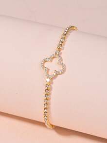 1 件四叶草锆石 3 层钛钢手链，百搭幸运符，适合女性日常佩戴和节日礼物 - 彩色 - 查看 6