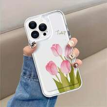 Funda para teléfono con diseño de tulipanes rosados y flores primaverales, compatible con iPhone 16, 15, 14 Pro Max, 13, 12, 11, XR y XS Plus. Fabricada en silicona TPU, ofrece protección contra golpes y caídas, además de una excelente sensación al tacto. Es el regalo ideal para familiares, amigos y seres queridos. - transparente - Ver 5