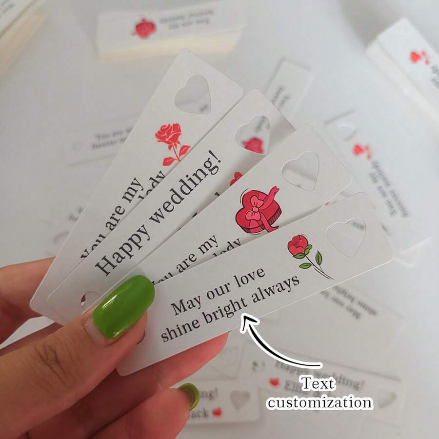 Customized Tags, Customized Heart-Shaped Tags, Customized Gift Tags, Customized Candy Tags, Suitable For Christmas, Wedding Season, Confession Season, Halloween, Customized Name Tags, Customize Your Name, Customized Gift Tags, Heart-Shaped Tags, Valentine's Day Tags, Wedding Tags, Confession Tags, Gift Tag Cards, Wedding Season, Christmas - Rectangular Heart Tag - View 1