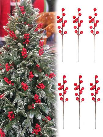 10/30/50ชิ้น ผลฮอลลี่เบอร์รี่ประดิษฐ์, ทำพวงมาลาคริสต์มาส, ต้นคริสต์มาส, สำหรับบ้าน, ห้อง, สวน, ห้องครัว, ตกแต่งผนัง, ของตกแต่งโต๊ะคริสต์มาส ของขวัญคริสต์มาส ของตกแต่งคริสต์มาส