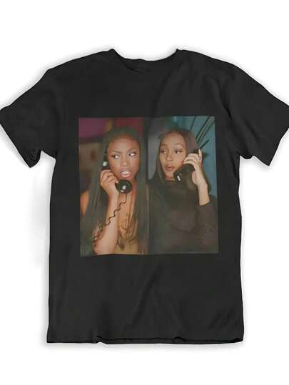 Camiseta gráfica para mujer "The Boy Is Mine" de Monica & Brandy Norwood - 100% algodón, camiseta casual negra - Camiseta unisex para hombres y mujeres (S-3XL) - Con diseño de llamada telefónica vintage, lavable a máquina, regalo perfecto para mujeres