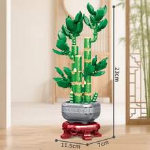 600件/套创意盆栽兰花装饰，手工艺术品，点亮您的家居和办公室，永不凋谢的玫瑰花束，DIY组装积木玩具，中国兰花花束，玫瑰花礼品，情人节、母亲节、圣诞节、生日的理想之选