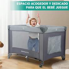 Cuna viajera corral Monanito 2 en 1 bebé plegable con mosquitera color gris oscuro, tela poliéster diseño moderno práctico - Gris - Ver 4