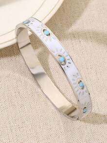 Turkish Evil Eyes Stainless Steel Bracelet Bangle For Women Men Fashion Drip Oil Lucky Eyes Cuff Bracelets Jewelry Gift - 1pc Bracelet - View 10