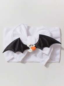 1pc Halloween Baby Headband, Cute Bat & Bow Design Children Hair Accessories, Soft Hair Decor Suitable For Halloween Kids Costume