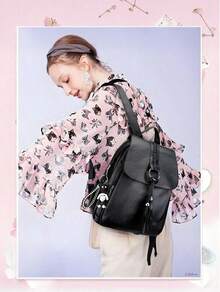 Bestseller In Winlage Vomen Fashion Backpacks,Lightweight,Anti Theft Tassel Decor Flap Backpack New-Design Women's Backpack Large Capacity School Bag Quality PU Leather Ladies Travel Backpack,Perfect Xmas Gift For Students Teachers CommutingWomen's Backpack Soft PU Leather Large Capacity Tassel Pendant Outdoor Travel Shoulder Bag Casual Handbag Daypack - 彩色 - 查看 2