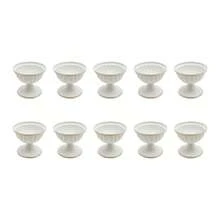 10 Pcs Gold Flower Arrangement Pots, 3.7 Inch Small Metal Vase For Centerpiece Table Decor, Fluted Metal Vase Set Of 10,Ready-To-Use Centerpiece Decor For Wedding & Party,Wedding/Party/Home Decor, Bright Golden & White Gold - 白金 - 查看 10
