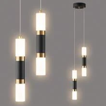 YQYYFC 2-Light Pendant Lights Kitchen Island Dimmable LED Modern Mini Pendant Light, Bedroom Small Pendant Light Fixtures (Black Gold) - Vàng đen - Xem 8