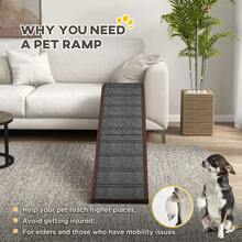 PawHut Pet Ramp For Dogs Cats W/ Non-Slip Carpet For Bed Sofa, 188x40.5x63.5cm - Brown - View 4