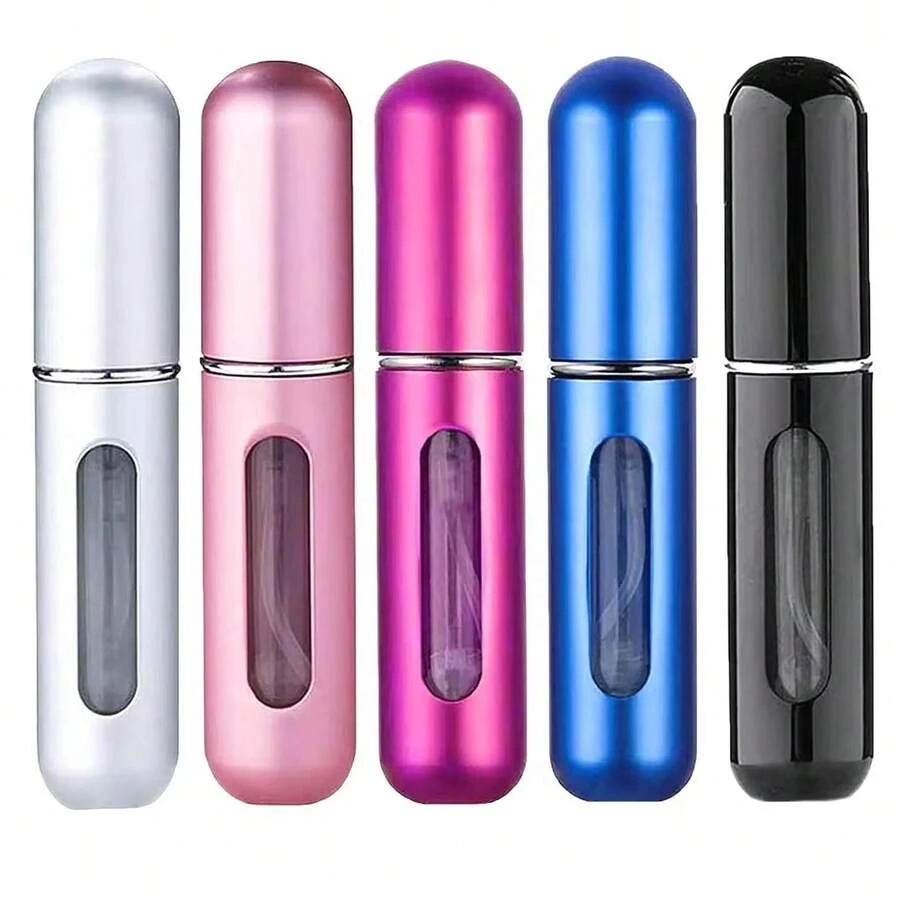 1pc Portable Mini Perfume Atomizer Set - Refillable 5ml Travel-Size Leak-Proof Aluminum Bottles With Precision Sprayer, Great For Purses, Travel & On-The-Go Fragrance Refreshes | Back To School, Fall, Christmas - màu đen - Xem 1