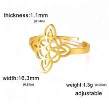 TEAMER 1pc Vintage Stainless Steel Multi-Layer Witch Knot Adjustable Ring, Unisex Fashion Lucky Commemorative Gift For Friends - Simple Series - View 14
