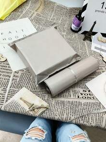 50个哑光灰色快递袋，加厚包装袋，飞机箱，适合女士，男士，返校，学校用品，运输，快递包装袋，自粘，防水袋