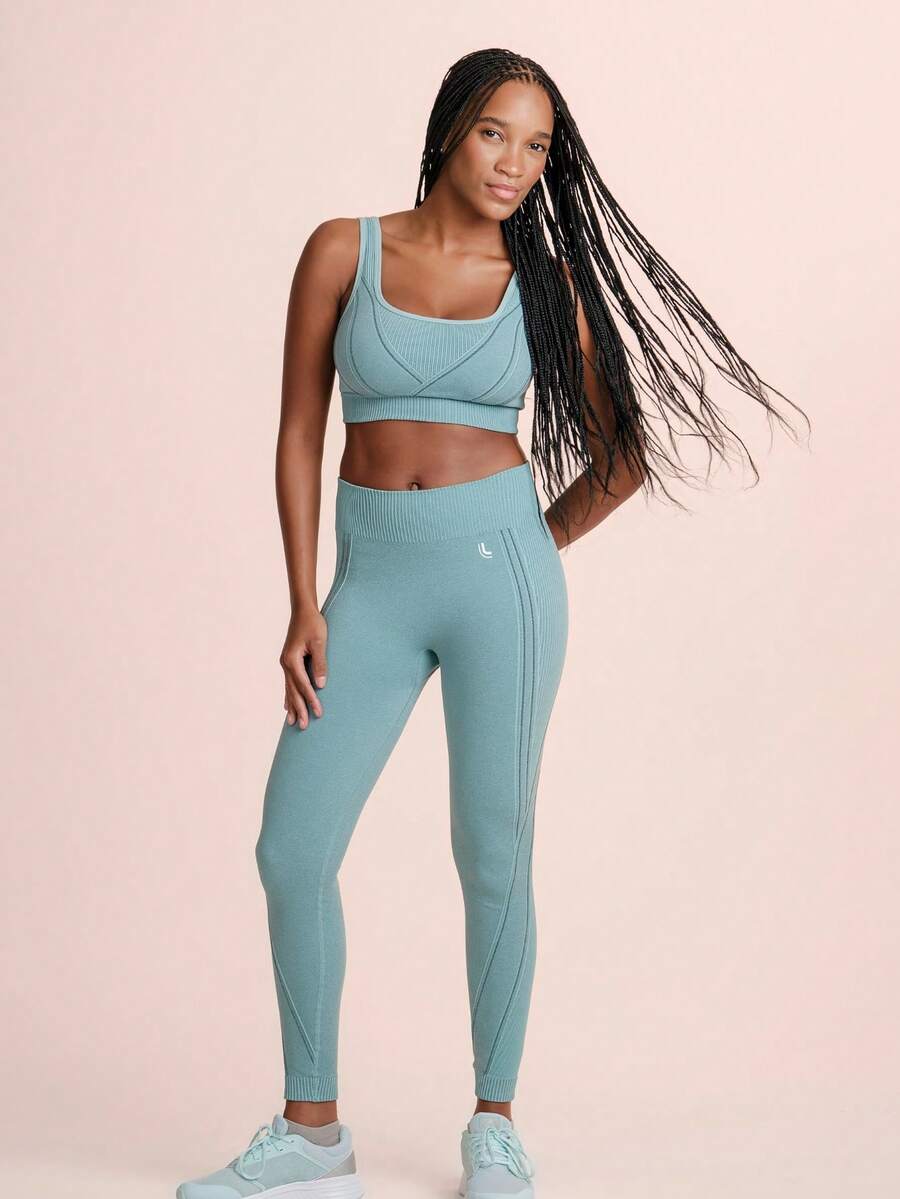 Lupo Sport Women's Seamless Fitness Leggings - màu xanh lá - Xem 1
