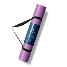 MUUK FITNESS Alfombrilla de Yoga 170 x 70 cm – Grosor 4 mm, Tapete para Yoga, Pilates, Fitness y Ejercicio, Antideslizante, Plegable y Fácil de Transportar, PVC Resistente y a Prueba de Agua, Ideal para Casa, Gimnasio, Parque o Viajes, Diseño Cómodo que Protege Articulaciones, Superficie Estable y Duradera para Relajación, Meditación y Estiramientos, Apta para Principiantes y Expertos. - Lila Púrpura - Ver 2