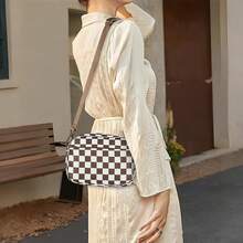 Small Crossbody Bags Checkered Purse For Women Nylon Shoulder Bag Cross Body Purse With Wide Strap  Cross Body Purse, Mini Crossbody Bags For Women Travel Purse, Shoulder Handbag Wallet With  Blocking Slots Quilted Wristlet Evening Cute Bag Charm For Gift - 格子焦糖 - 查看 10
