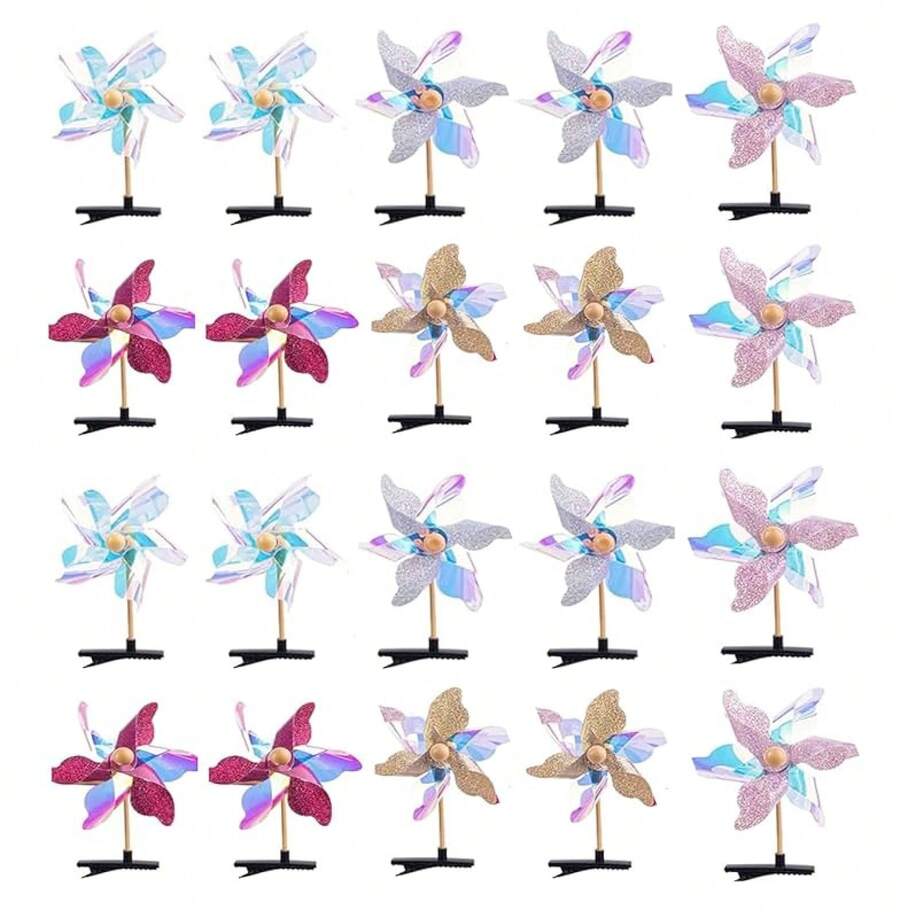 50PC MIXED Bean Sprout Hair Clips Pack Little Leaf Leaves Rave Plur Festival EDM Concert Flower Grass Cute Small Straight Hairpins Funny Costume Barrette Headwear Hair Accessories Party Headwear Pinvalentine's Day RLZX - 風車 - 查看 1