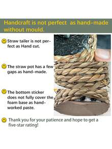 3pcs/Set Artificial Grass Hill Vine Small Potted Plants, Identical Items, Sea Grass Rope, Gift, Artificial Plant, Green, PE & Polyester Fiber Material, Handmade, Wedding Decor - Green-f - View 12