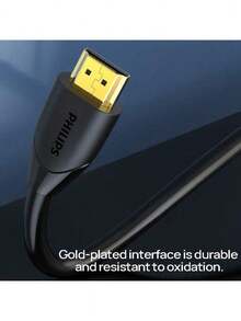 PHILIPS Kabel HDMI SWL6118D/93, jalinan tahan lama, bandwidth 18Gbps, saluran Ethernet, pengembalian audio, kompatibilitas luas, cocok untuk dinding video, sistem proyeksi, dan peralatan pengawasan - Hitam - View 6