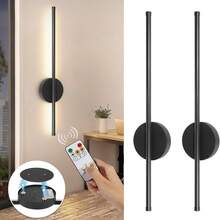 Luz de pared recargable LED con luz de pared inalámbrica, dimmer 50-80 cm, para sala de estar, sofá, dormitorio, decoración de pared, lámpara con control remoto de atenuación infinita, luz nocturna para decoración de interiores del dormitorio y estudio - Multicolor - Ver 1
