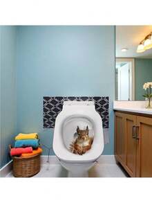 1 Pc 3D Cartoon Squirrel Toilet Sticker Creative Squirrel Toilet Lid Decal Funny Toilet Seat Lid Sticker Seat Decals Waterproof Self-Adhesive Stickers Lid Stickers Decals Wall Decor Room Decor Wall Stickers Wall Sticker Home Decor