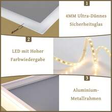 wowspeed Specchio da bagno rotondo con illuminazione 50 x 75 cm, specchio da bagno rotondo con orologio, LED, dimmerabile, 3 colori di luce, antiappannamento, memoria di luce