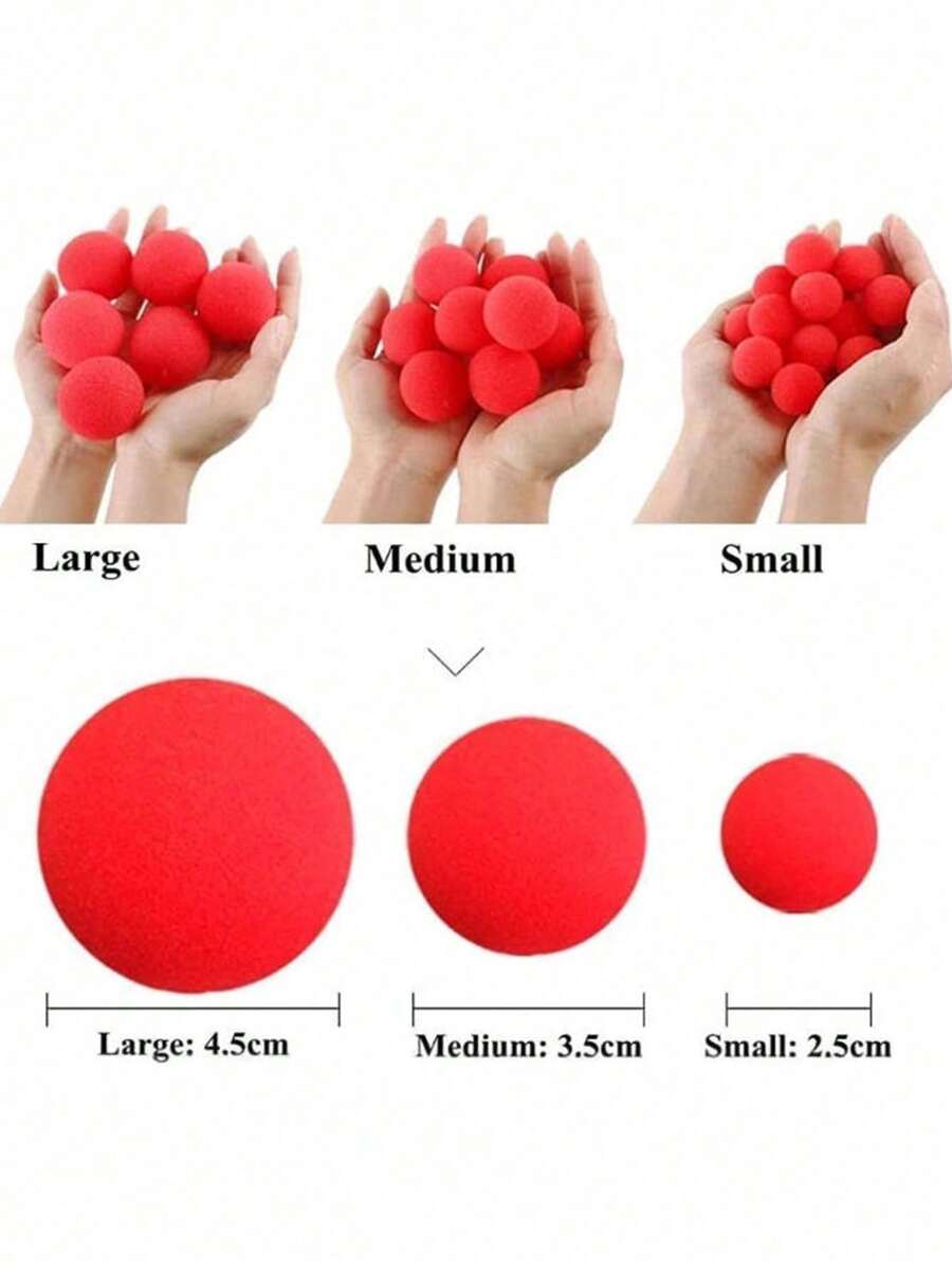 圣诞节、万圣节、狂欢节服装派对装饰道具，小丑鼻子，魔术球，海绵球拍照道具 - 彩色 - 查看 1