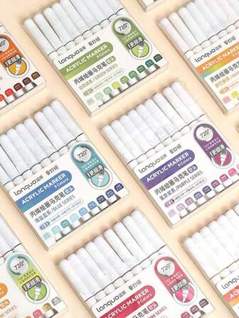 1 st 126 färger akrylmarkörpennor med mjuka spetsar, studentanvändning, ogenomskinlig, färgblandbar, högkvalitativa konstnärsmaterial för gör-det-själv