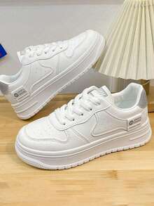 Women Casual Shoes - 白灰色 - 查看 1