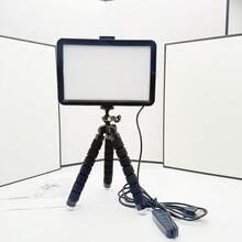 1pc LED Video Light Photography Selfie Dimmable Panel Lighting Photo Studio Live Stream Fill Lamp Three Color With Tripod Stand - Black - View 8