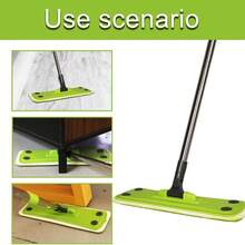 Microfiber Mop With 5 Dust Papers + 2 Washable Pads ,Wet & Dry & Dust Multi-Surface Floor Cleaning, Adjustable Stainless Steel Handle For Hardwood Cleaning, Tile, Vinyl & Walls - 綠色 - 查看 6