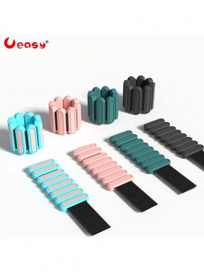 Ueasy Wrist Weights Set Of 2, Adjustable Ankle Weights For Women Men, Wrist Weights Set For Walking Running, (1 Pair Of 450g/1 Lbs) Silicone Waterproof And Sweat-Proof Workout Weights Wearable Ankle/ Wrist Weights For Pilates, Gym Fitness, Jogging, Yoga, Strength Training Gym Accessories