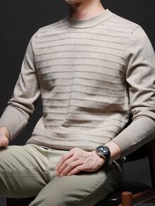 Men's Thin Knit Sweater, Stand Collar Casual Style, Business/Commute Inner/Outer Wear, Autumn/Winter
