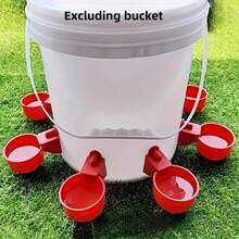 16pcs Chicken Feeder Bowls With Drill Bits, Automatic Duck & Bird Waterer, Poultry Feeder With Drill And Stand, Self-Stopping Integrated Design, Some Accessories In Random Colors. Although The Drill Bits Are Wrapped In Paper, Please Still Be Careful When Unpacking To Avoid Scratching Your Hands. - Multicolor - View 13