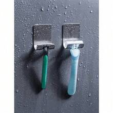 Razor Holder 1/2pcs, Silvery Adhesive Wall Hooks, No Drilling Required, Bathroom Shaver Holder, Stainless Steel Door Wall Hook, Bedroom Hat Hook, Bathroom Kitchen Bedroom Bathrobe Hook - 銀色 - 查看 3