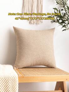 1/2 Piezas Fundas de almohada decorativas de lino sintético beige, estilo granja moderna, funda de almohada rústica con textura tejida, adecuada para sala de estar, dormitorio, coche, cama, silla, cojín de sofá - de color crema - Ver 13