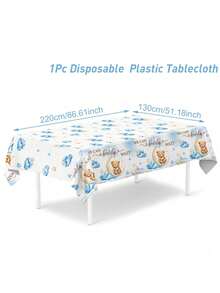 1 chiếc khăn trải bàn tiệc mừng em bé hình gấu xanh, khăn trải bàn dùng một lần chống thấm nước họa tiết gấu xanh đáng yêu, hoàn hảo để trang trí tiệc sinh nhật lần thứ nhất của bé gái, tiệc tiết lộ giới tính, sự kiện tại nhà, trang trí tiệc mừng em bé, khăn trải bàn tiệc tiết lộ giới tính, quà tặng tiệc em bé, khăn trải bàn bàn ăn, tủ, quầy bar, dễ dàng vệ sinh. - Gấu xanh - Xem 9
