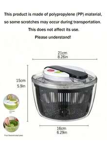 1pc Manual Vegetable Dehydrator, Includes Washing Bowl, Draining Basket & Rotating Handle - Durable ABS Material, No Electricity Needed - Ideal For Quickly Making Salads And Removing Vegetable Moisture, Food Dehydrator, Draining Basket - Multicolor - View 7