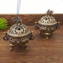 1 pieza Quemador de incienso con forma de elefante, soporte de incienso con forma de animal de metal elefante y pájaro, adecuado para spa, yoga y meditación, decoración del hogar e idea de regalo única, soporte de incienso, decoración de la habitación, plato de incienso creativo, decoración del hogar, decoración de la habitación, decoración del dormitorio, quemador de incienso - Multicolor - Ver 1