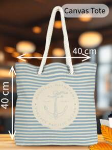 This Summer's Must-Have Bag! – Rope Handle Shoulder Bag | 40x40 Cm | Print | Made In Turkey - Ginger - View 2