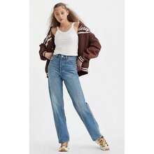 Levi's Ribcage Jeans Women 26 Dance Around Denim Full Length Straight Leg DDR147 - 藍色 - 查看 1