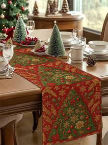 1 pièce Chemin de table sapin de Noël, Chemin de table décoratif de Noël, Chemin de table aspect lin de Noël, Chemin de table, Chemin de table, 1 pièce Chemin de table, 4 pièces Sets de table, 1 pièce Housse de coussin, 3 produits disponibles, Décoration saisonnière d'intérieur/extérieur pour fête d'hiver, Décoration de Noël pour la maison, Décoration de chambre de Noël, Fournitures de fête de Noël - Multicolore - Voir 16