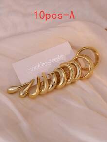 10/20 piezas Conjunto de aretes exagerados de moda y sexy para mujeres, adecuado para bodas, fiestas, vacaciones, regalos y diversas ocasiones