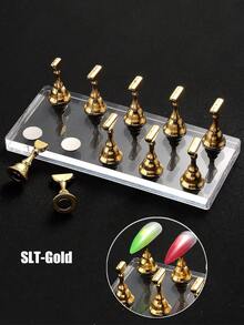 1个磁性美甲练习支架，5色美甲展示架，适合初学者练习和展示美甲装饰品 - 亚克力美甲工具，10个练习支架配1个磁性底座，美甲沙龙和DIY美甲用品 - 彩色 - 查看 6