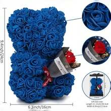 1pc Handmade Rose Teddy Bear, PVC Gift Box, Suitable For Mother's Day, Christmas, Valentine's Day, Friends Day, Anniversary, And Bridal Gifts - Multicolor - View 7